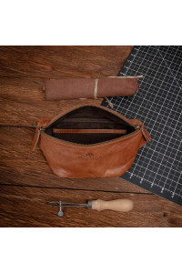 Średnia Brązowa Torebka Nerka Crossbody damska skórzana vintage B-FB2G 