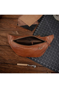 Duża Brązowa Saszetka Nerka Crossbody skóra naturalna vintage B-FB1G 