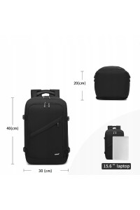 Czarny Plecak podróżny do Samolotu Ryanair WizzAir 40x30x20 Mały 20L Expander 