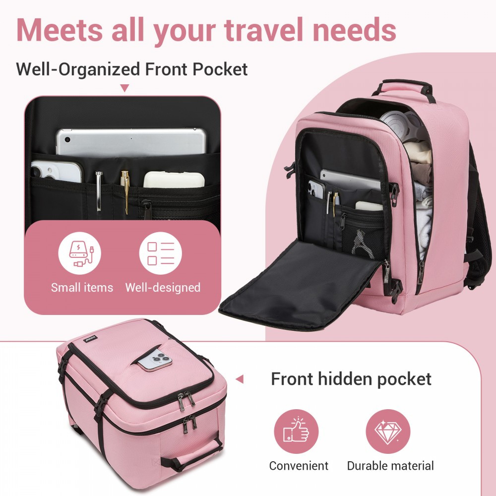 Mały Różowy Plecak bagaż podreczny Ryanair WizzAir damski 40x30x20 20L Expander 