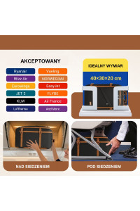 Mały Czarny Plecak bagaż podręczny do samolotu 40x30x20 20L CB Expander 